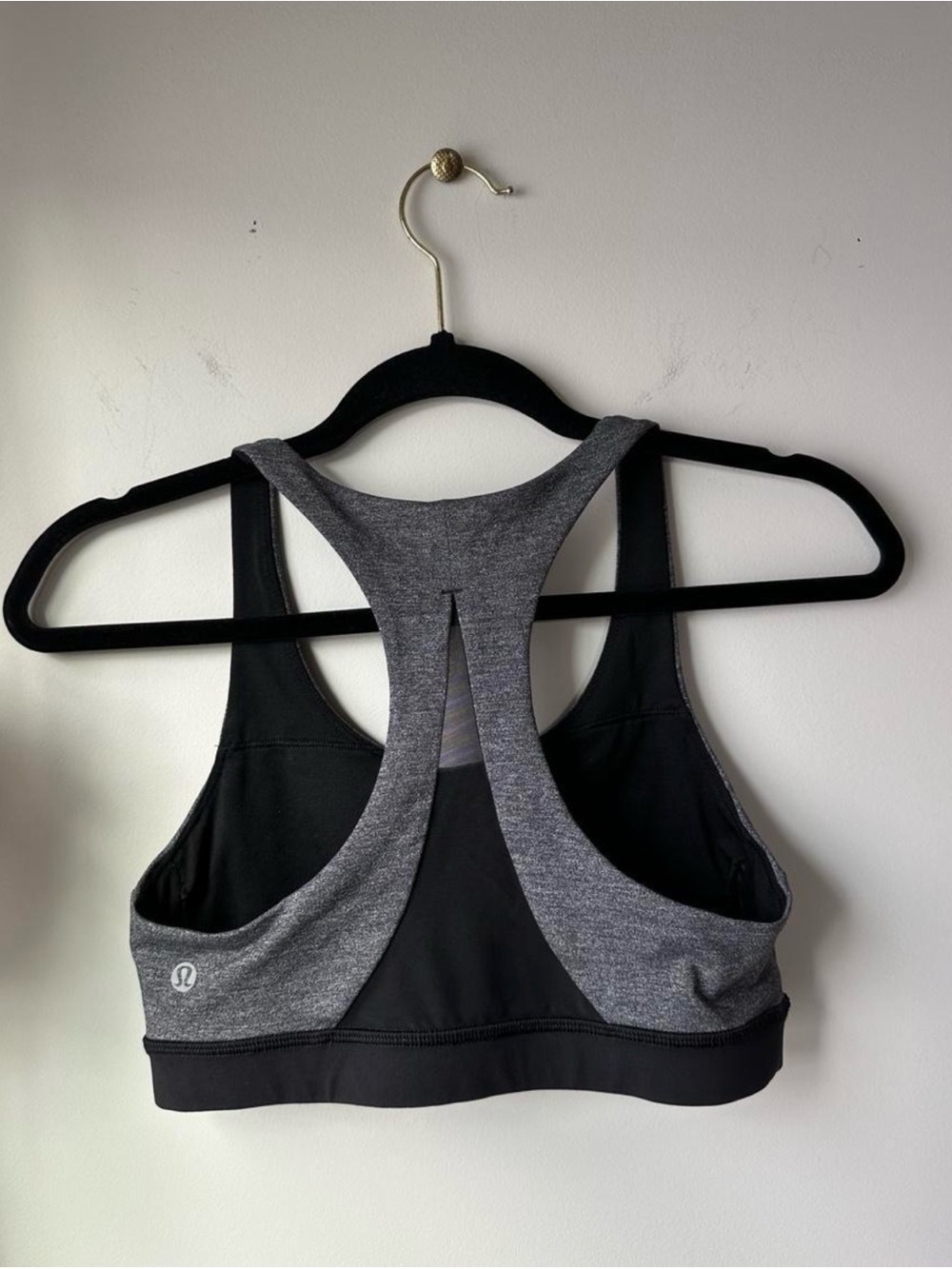lululemon athletica Black & Heather Grey Racerback Sports Bra